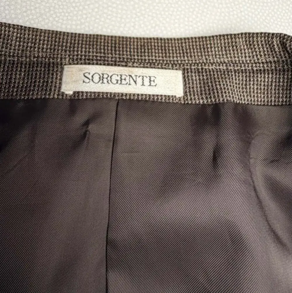 Sorgente Men’s Wool Structured Academia Blazer Vintage 97 Brown Retro  36S-38S